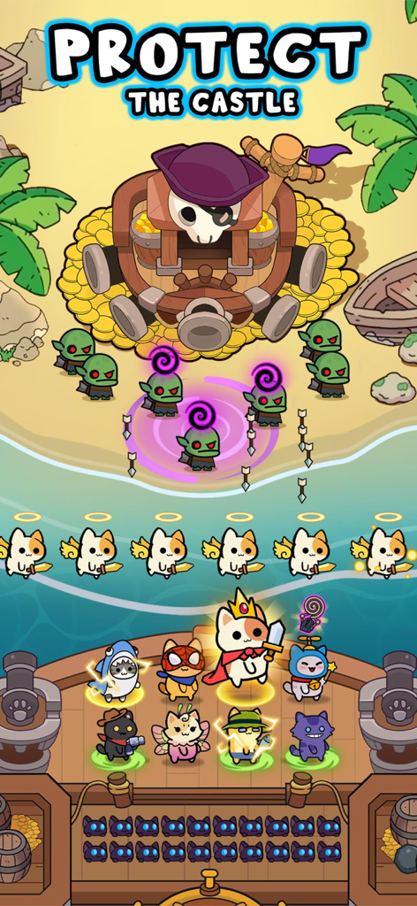 Kitty Keep™ - Cute cat heroes protecting a castle from enemies in the Kitty Keep mobile game
