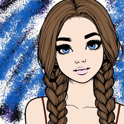 realistic girl with braids