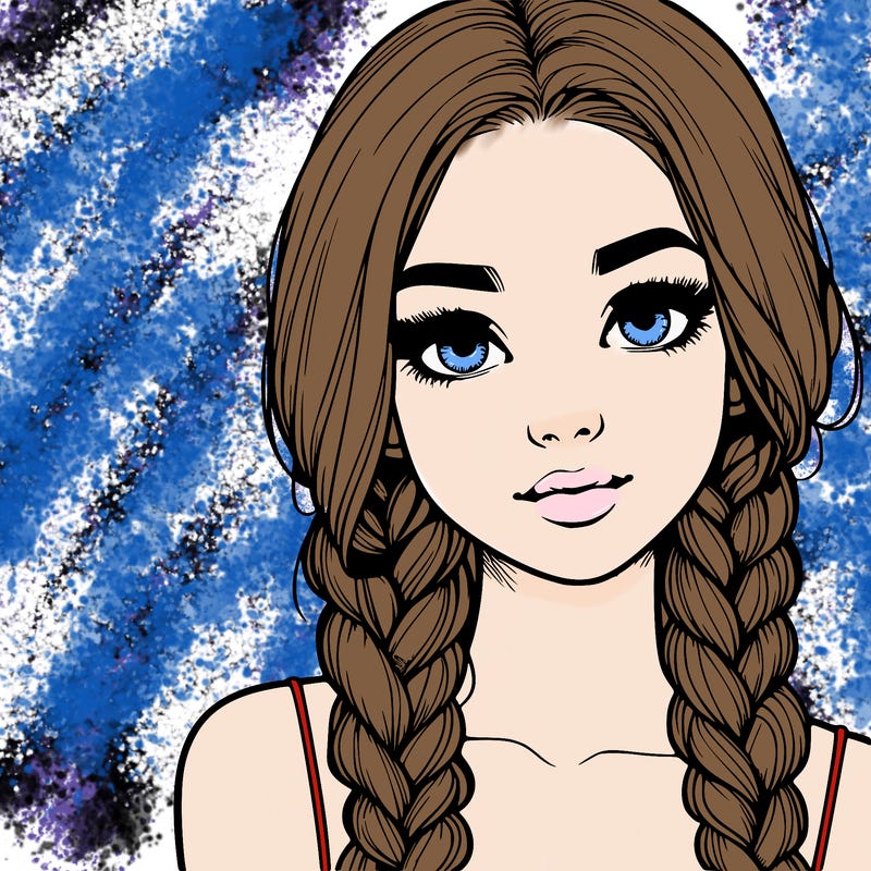 realistic girl with braids