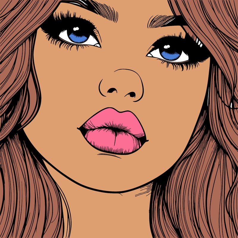 really realistic girl with lips