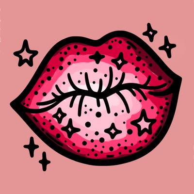glittery lip