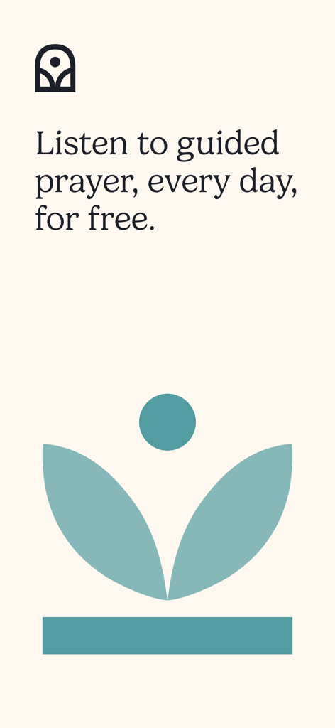 Promotional screen for the Pray As You Go app featuring text that says listen to guided prayer every day for free