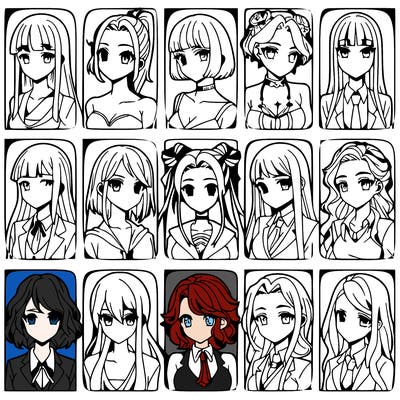 girls that look diffrent anime