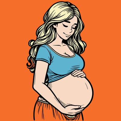 woman heavily pregnant realistic