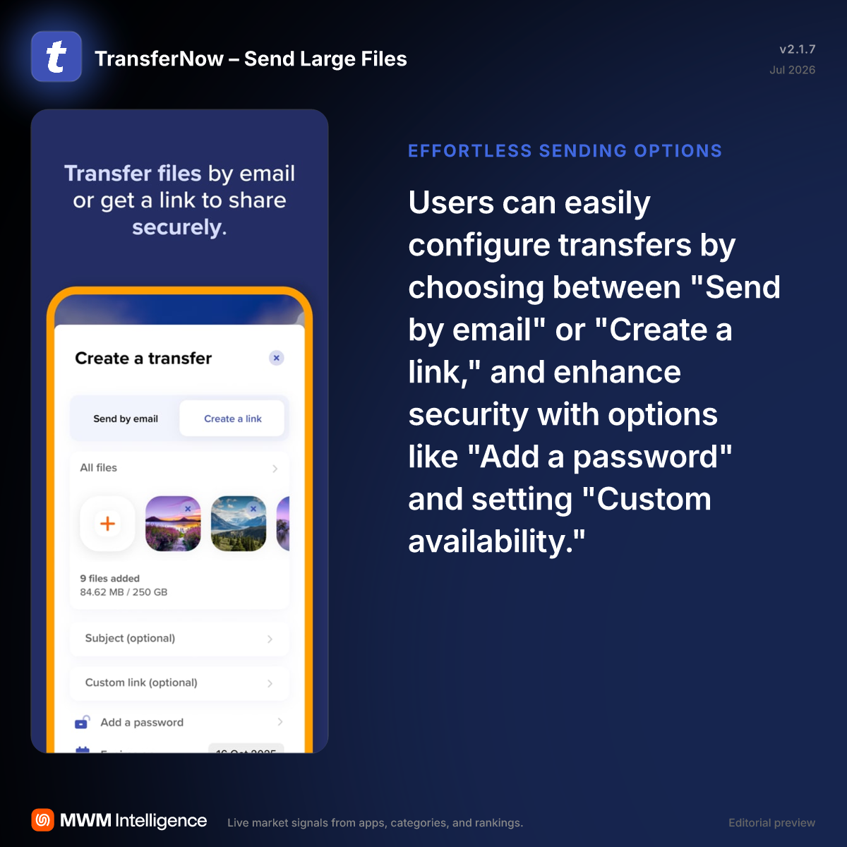 TransferNow – Send Large Files - Productivity App | MWM