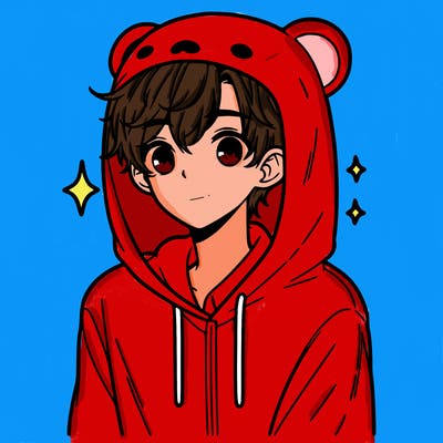 a 17 year old boy in a cute animal hoodie