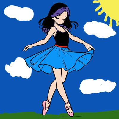 a realistic girl doing dance