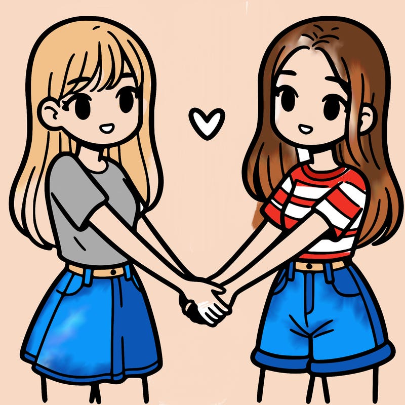 two teen girls holding hands