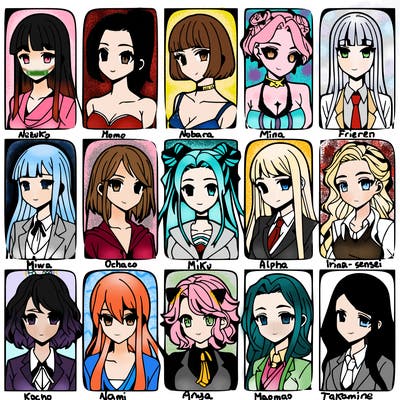 girls that look diffrent anime