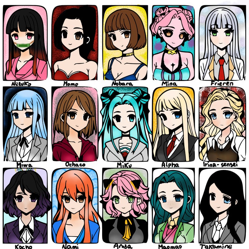 girls that look diffrent anime