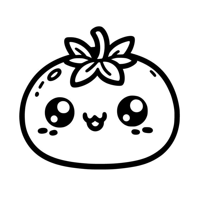 simple and cute tomatoe for coloring