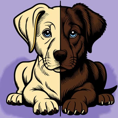 realistic dog split picture