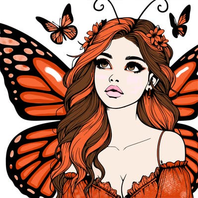 butterfly fairy realistic girl