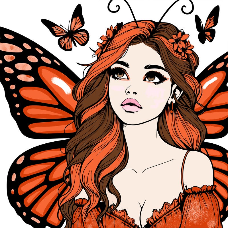 butterfly fairy realistic girl