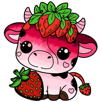 cute strawberry cow