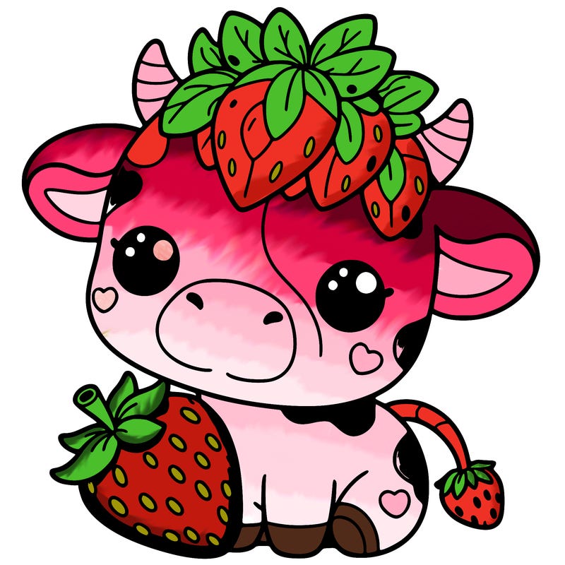 cute strawberry cow