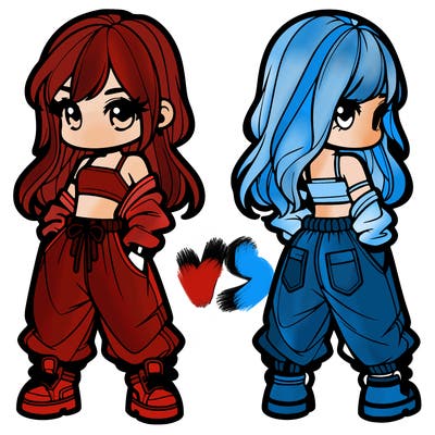 girl in crop top and baggy pants