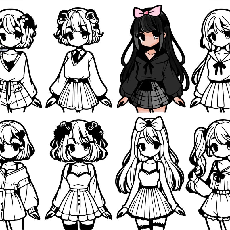 different anime girl styles