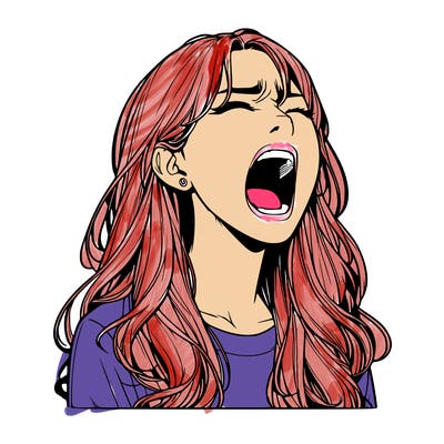 screaming realistic, girl