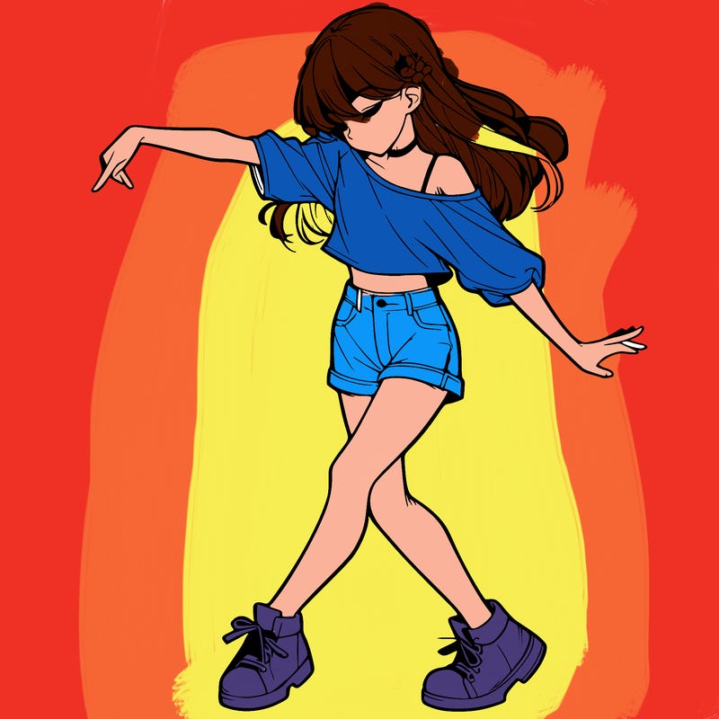 realistic girl danceing