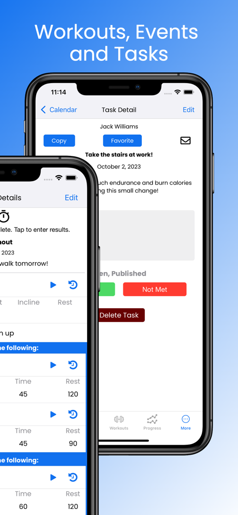 FitSW for Personal Trainers - Interfaccia dell'app per personal trainer per la gestione degli allenamenti e dei compiti dei clienti