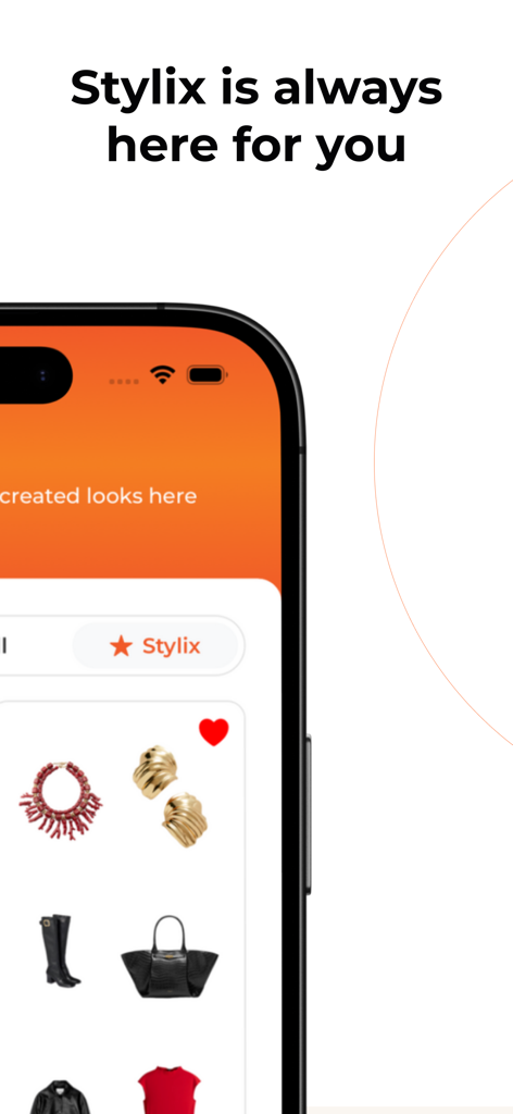 Stylix AI - Stylix AI mobile app interface showing digital wardrobe and curated fashion looks