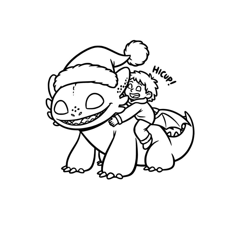 tooth less wearing a christmas hat with hick up the person on his back