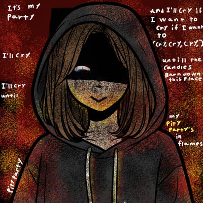 a faceless girl in a hoddie