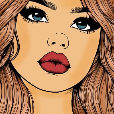 really realistic girl with lips