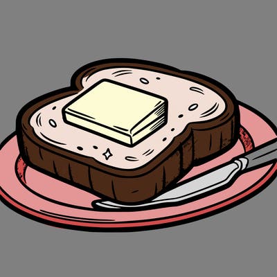 slice of toast and butter on a plate