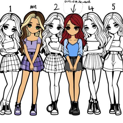 a group of girls realistic