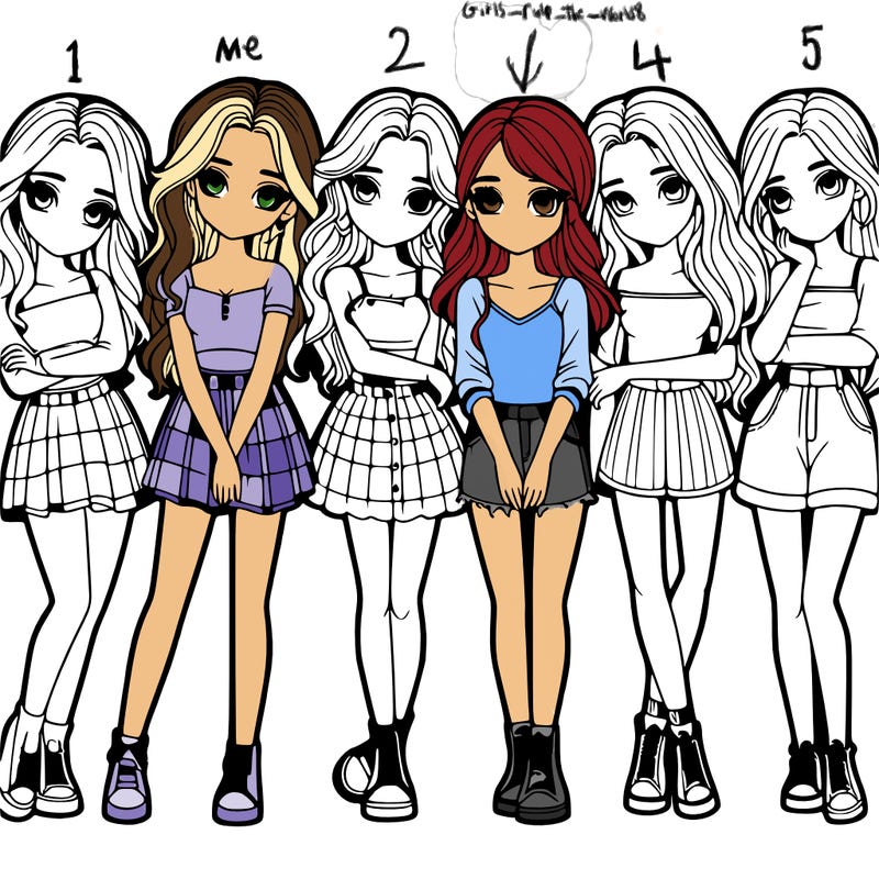 a group of girls realistic