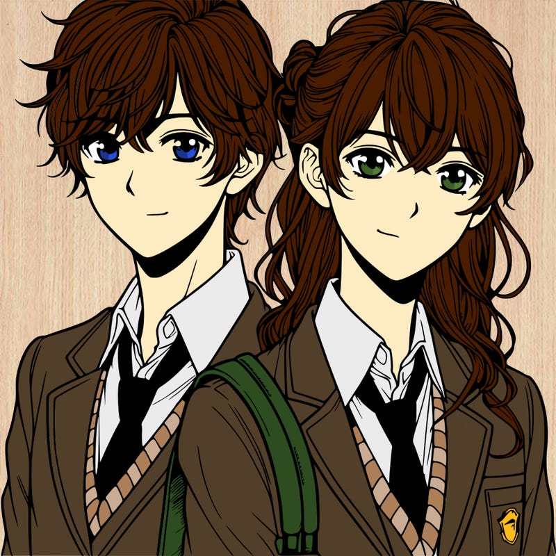 realistic manga twins