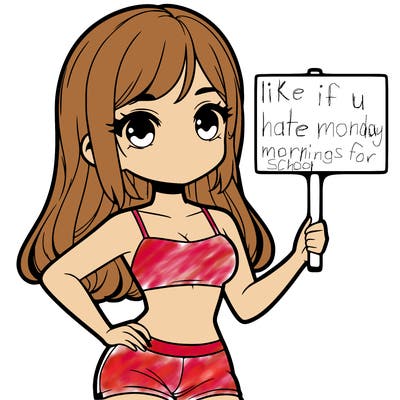 girl in a cute crop top holding a blank sign