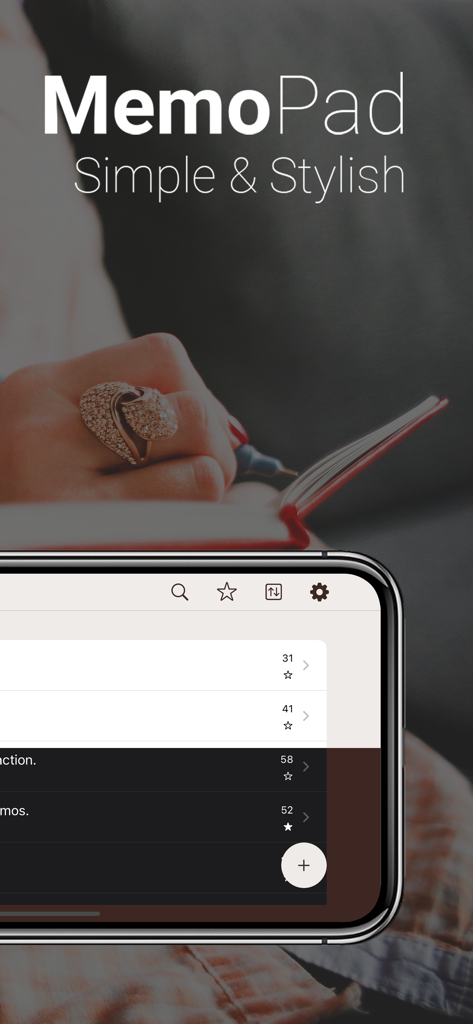 Memo Pad - Simple Note Pad - A smartphone displaying the clean and stylish interface of the Memo Pad note-taking app