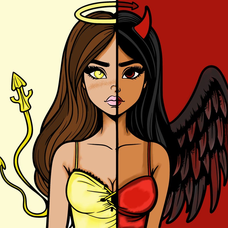 devil vs angel realistic girl