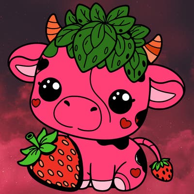 cute strawberry cow