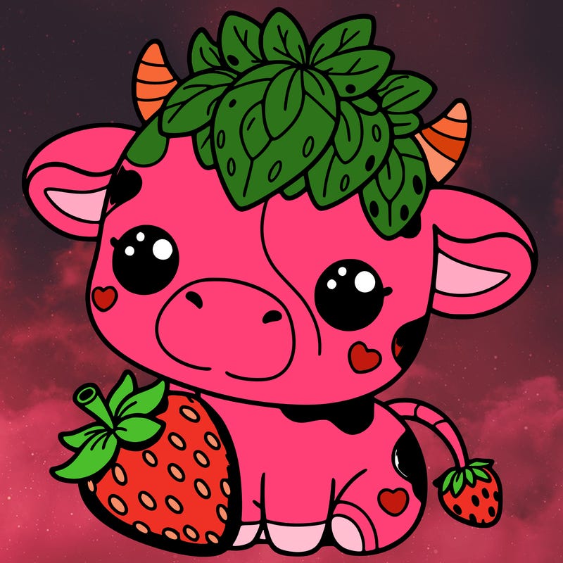 cute strawberry cow