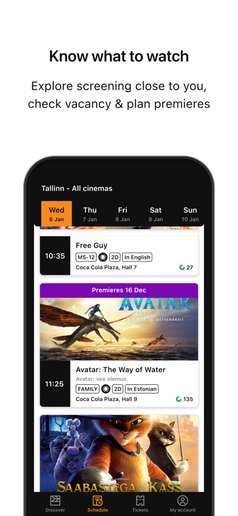 Apollo Kino Eesti - Apollo Kino app movie schedule and showtimes screen