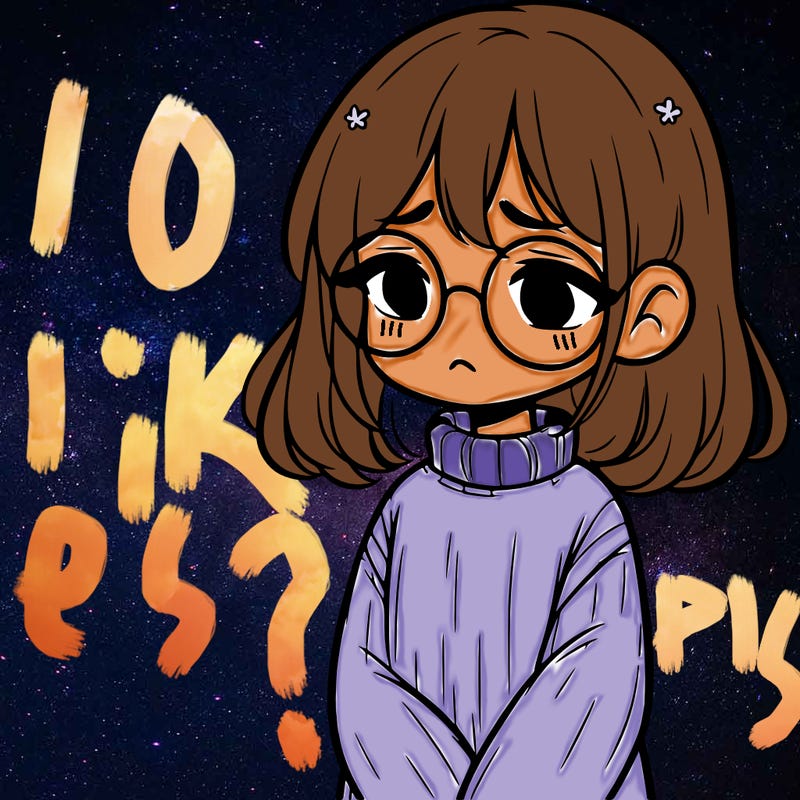 sad girl with glasses in a sweater