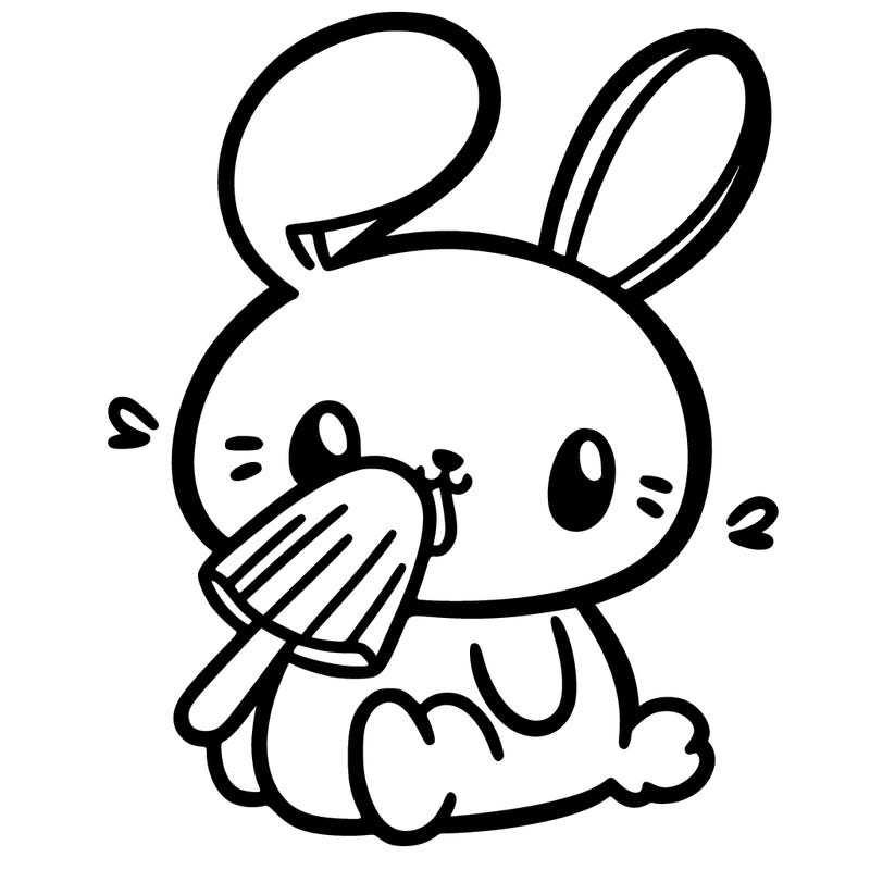 bunny eating a popsicle