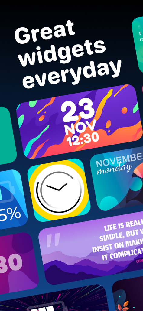 Widget | Countdown to birthday - A variety of colorful and aesthetic widgets for iPhone home screen customization including clocks and daily quotes.