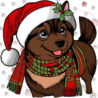 realistic christmas themed dog