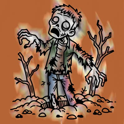 zombie coming out of the ground