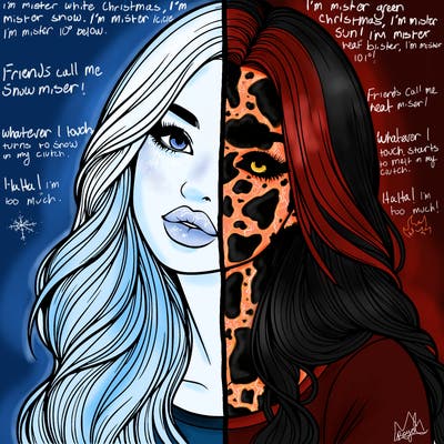 realistic girl with hair on her hair and lips