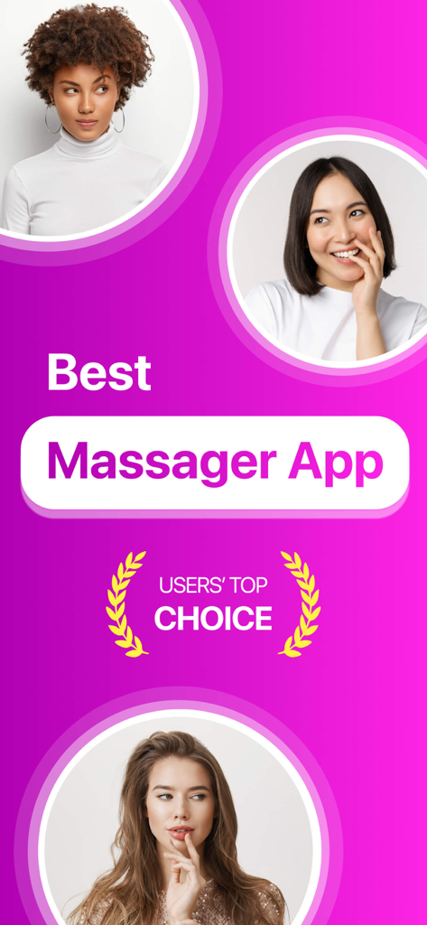 Vibration Massagerㅤ - Promotional screen for the Vibration Massager app showing diverse women and a Users Top Choice badge on a pink background.