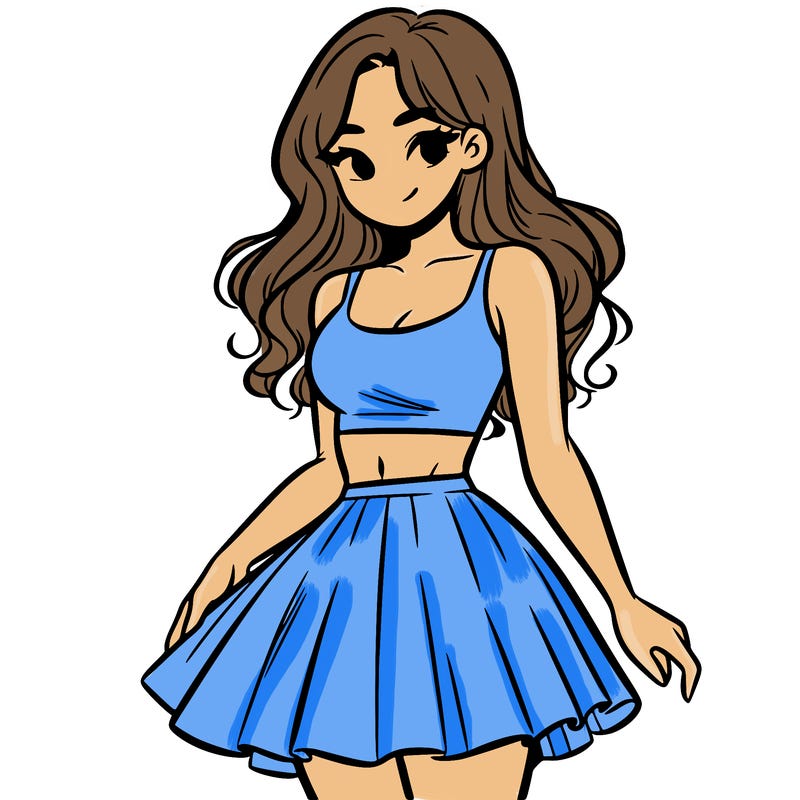 woman in a skirt and crop top