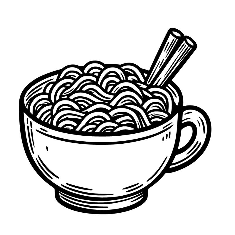 a cup of noddles