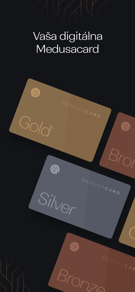 Medusacard - Medusacard app showing digital Gold Silver and Bronze loyalty membership cards