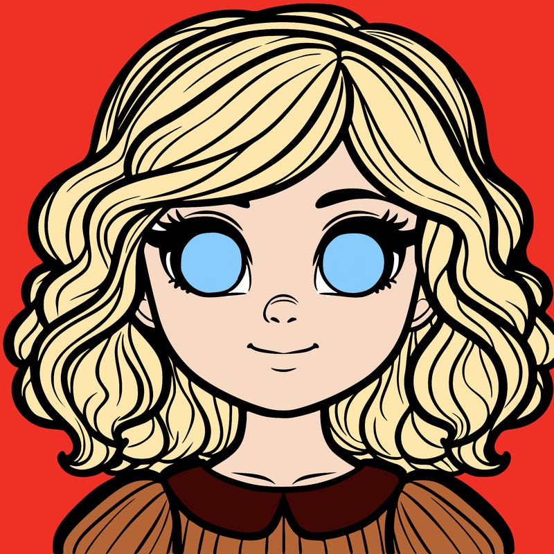 a girl with glowing eyes